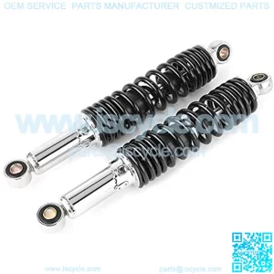 Pair 12.5" 320MM Motorcycle Rear Shock Absorbers Suspension Universal Fits Dirt bike Gokart ATV Quad, Chrome and Black