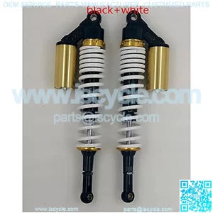 Suspension Shock 440mm Motorcycle 8mm Spring Shock Absorber ATV Fit 420mm-440mm White for Bike ??car (Color : Black White)