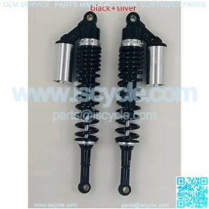 Suspension Shock 440mm Motorcycle 8mm Spring Shock Absorber for ATV Fit 420mm-440mm for Bike ??car (Color : Black Silver)
