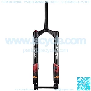 Bike Front Fork,Fat Bike Downhill Fork 26 Inch Bicycle Suspension Fork 150mm Width For ATV MTB BMX Fat Tire 4.8" Air Shock Absorber 1 1 2" Damping Adjustment Discbrake Thru Axle 15mm 130mm Travel