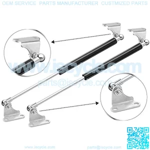 GAS STRUTS, 300N/67LB FORCE EACH GAS STRUT LIFT SUPPORT, 15" LENGHT 2PCS SET of GAS SPRING/SHOCKS/PROP with L-TYPE MOUNTS, LIFT SUPPORT for CAR, CABINET & ANY 65LB-120LB OBJECTS (15 inches)