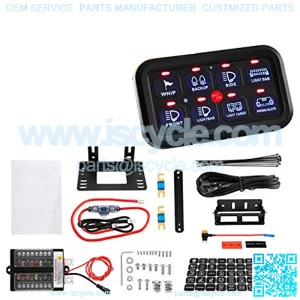 8 Gang Switch Panel Automatic Dimmable LED On-Off Car Switch Panel Electronic Relay System LED Car Touch Switch Box Universal for Truck ATV UTV Boat Marine SUV Car - Blue Backlit