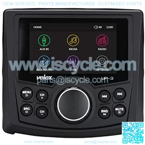 UTV Stereo AM/FM with Bluetooth Streaming 3 Zone, Compatible to Rear View Camera, External Amplifier Switch on/Off