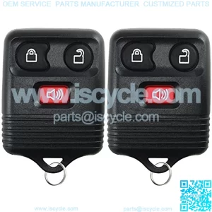 2 Replacement Keyless Entry Remote Control Key Fob Clicker Transmitter 3 Button - Black