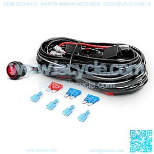 LED Light Bar Wiring Harness Kit - 2 Leads 12V On Off Switch Power Relay Blade Fuse for Off Road Lights LED Work Light, 2 Years Warranty