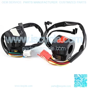 Universal 7/8" Left & Right Side Motorcycle Handlebar Control Switch Handlebar Horn Turn Signal Light Control Headlight On/Off Engine Stop Electric Start Switch 1 Pair