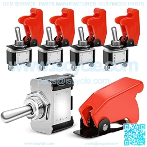 90014E Heavy Duty Rocker Toggle Switch 12V 20A Red Cover SPST ON/Off 2Pin Car Truck Boat-5 Pack, 2 Years Warranty