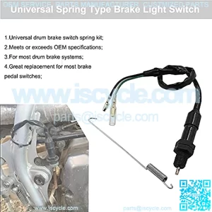 Motorcycle Universal Rear Brake Light Switch with Spring Kit for Honda Kawasaki Suzuki Yamaha Quad Bikes ATVs Scooters