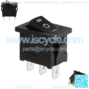 SPDT 3P 3 Position On-Off-On Toggle Wiring Boat Rocker Switch Black AC 125V/12A 250V/10A