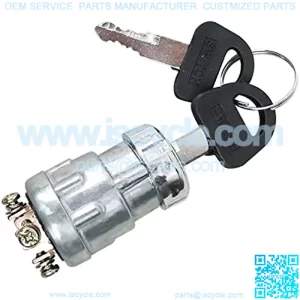 Jiayicity Key Ignition Switch JK424 12V 10A with 3 Position 3 Connection Terminal 2 Keys Compatible with Car Moto Tractor Forklift Truck Scooter Trailer Agricultural Modified Car UTV