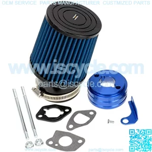 Blue Air Filter Adapter Intake Kit for 6.5 HP Honda Clone GX160 GX200 Predator 212cc Engine Racing Cart 196cc ct200 Doodle Bug Baja MB165 MB200 Warrior 200 Mini Bike Trailmaster mid XRX Go Kart