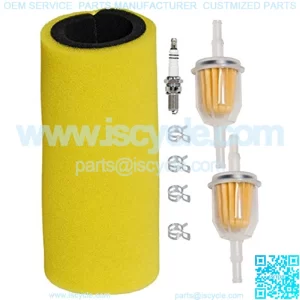 Dual Stage Foam Air Filter with Spark Plug Fuel Filter Tune Up Kit for Yamaha 2004-2007 Rhino 660 YXR660