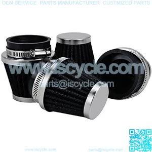 4 Pcs 2.05inches Motorcycle Air Filters Round Tapered Clamp-on Pod Intake Filter Cleaner for Yamaha Honda Suzuki Kawasaki Dirt Bike ATV Moped Pit Bike Scooter Vintage(52mm)