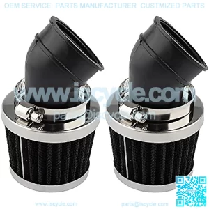 35mm Air Filter 45 Degree Angle Bend for 50cc 70cc 90cc 110cc 125cc Motorcycle ATV Dirt Bike Go Kart Quad Scooter Moped Pit Dirt Pocket Mini Bike(2 of pack)
