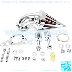 Motorcycle Chrome Spike Air Cleaner Intake Filter Compatible with 2002-2007 Harley Touring Road King Street Glide