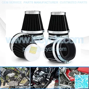 Motorcycle Air Filter 4pcs Universal Air Pod Filters for Honda Yamaha Suzuki Kawasaki ATV Scooter (60mm),5% coupon applied at checkout,with coupon