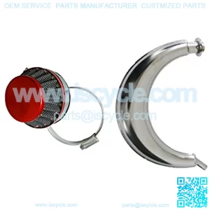 Muffler Exhaust&Red Air Filter For 66cc 80cc Motorized Bicycle Engine