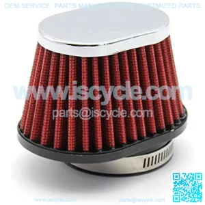 High Flow Air Filter 60mm for Motor Car Minibike Cold Air Intake Cone Filter-Red