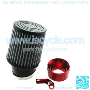 Air Filter & Adapter Kit For 301cc 420cc GX340 GX390 Golf Cart Mud Boats Racing Lawnmower Minibike (Red)
