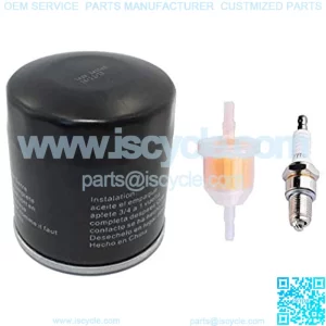 Golf Cart Club Oil Filter Tune Up Kit Fuel Filter with Spark Plug for 1992-2004 Models with FE290 for Kawasaki Motor by Swess