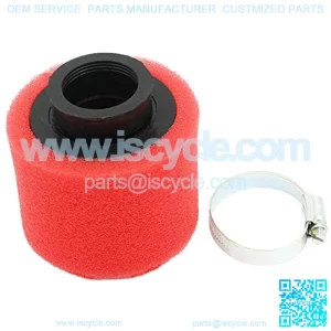 Universal 35mm Red Double Foam Pod Performance Air Filter Cleaner for 50cc 70cc 90cc 110cc 125cc Motorcycle ATV Quad Scooter Go Kart Moped Pit Dirt Racing Super Pocket Bike Yamaha Suzuki
