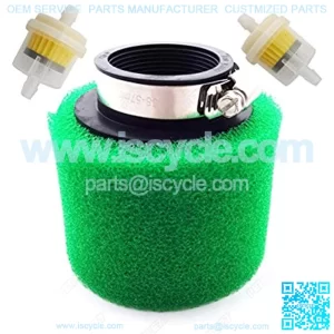 Pit Dirt Bike Green 45mm Air Filter + Fuel Filter Cleaner For 125cc 140cc 150cc Engine Carburetor ATV Quad Motorcycle Go Kart Scooter