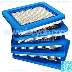 1 / 2 / 5 / 12 PCS 491588S Lawn Mower Air Filters Replacement for B&S 491588 493537 493537S 399959, Flat OEM Air Cleaner Compatible with TB110 TB130 TB210 TB230 (Pack of 5)