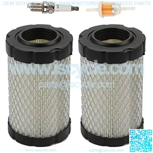 (Pack of 2 Air Filter with Fuel Filter for JD MIU14395 D100 D105 D110 D130 Z225 Z235 Z255 X124 L105 L107 E100 E120 E130 YTA22V46 YTH22V46 YTH24V48 HU800awd Lawn Mower Tractor