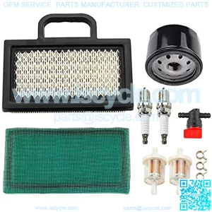 MIU11286 Air Filter with AM125424 Oil Filter for LA120 LA130 LA135 LA140 LA145 LA150 X130R X140 X155R X165 D130 D140 L111 L118 L120 Lawn Mower Tractor Snow Blower AM116304 Fuel Filter