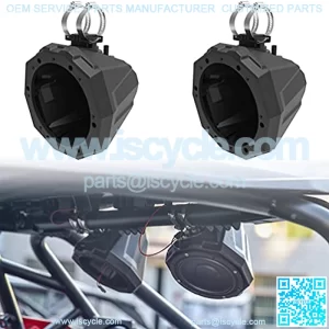 UTV Speaker Cage Swivel Pods, Speaker Enclosure with 1.75" to 2" Mounting Clamps for Polaris RZR 1000 900 and Can-Am Maverick X3/Commander/Defender Accessories (2PCS)