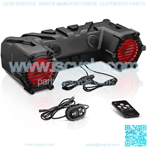 ATV30BRGB ATV UTV Weatherproof Sound System - 6.5 Inch Speakers, 1 Inch Tweeters, Built-in Amplifier, Bluetooth, Multi-Color Illumination, Easy Installation for 12 Volt Vehicles