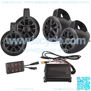 NUTV4 Quad - 4 Channels Marine Bluetooth ATV/Golf Cart/UTV Speakers Stereo System