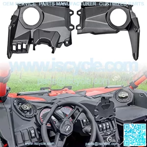 Front Dash Speaker Pods for Maverick X3, Front Speaker Enclosure Panels Mount Brackets for 2017-2021 Can-Am Maverick X3 Accessories