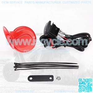 RZR Horn Kit, Loud Universal UTV Horn Kit Easy Installation with Rocker Switch Red 12V Compatible with Polaris RZR Ranger, PRO XP, Can Am, Up to 2021+