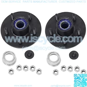 2-Pack Trailer Wheel Hub Pre-Greased Complete Kit Steel 5 Lug (4.5) 84 3500lb