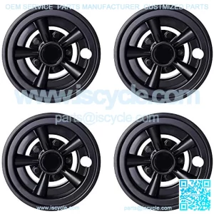 Golf Cart Wheel Covers Hub Caps for Yamaha/Club CAR/EZ-GO Par Car 8" (Set of 4) (Black)