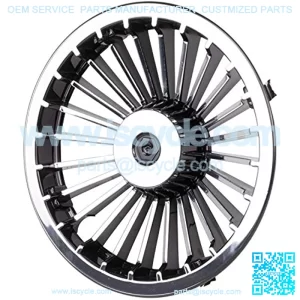 8" Golf Cart Turbine Wheel Covers Hub Caps (Set Of 4) - Black/Silver