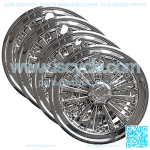 Set (4) 8. Chrome Eagle Wheel Covers for Club Car, EZGO, Yamaha, Golf Carts