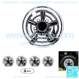 Golf Cart Wheel Covers Hub Caps (Set of 4), Fit for EZGO Club Car Yamaha Carts 8"- Sliver