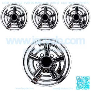 8 Inch Golf Cart Wheel Covers Hub Caps for EZGO, Club Car, Yamaha, Chrome Set of 4