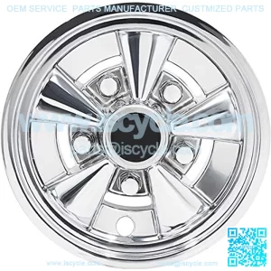 (Set of Four) 10 inch Rally Classic Golf Car Wheel Covers/Hub Caps (Chrome)