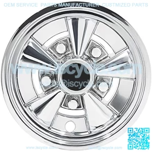 (Set of Four) 8 inch Rally Classic Golf Car Wheel Covers (Chrome)
