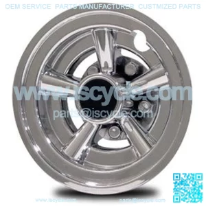 EZGO CLUB CAR YAMAHA GOLF CART CHROME 8" WHEEL COVERS.  SET OF 4.