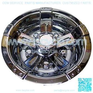 Golf Cart Wheel Covers by 8" Vegas Chrome Set of 4 Hubcaps