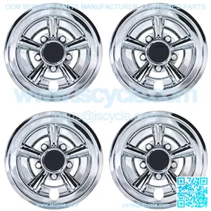 Golf Cart Wheel Covers, 8" Chrome (Set of 4)