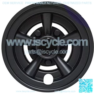 Golf Cart 8" Wheel Rim'SS' Matt Black Hub Caps for EZGO Club CAR Yamaha(Set of 4)