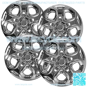 Auto Hubcap Set of 4, 17 inch Snap On Wheel Covers - Fits 10-12 Ford Fusion