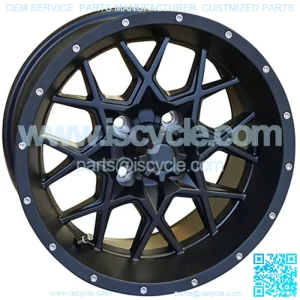 Matte Black w/ Center Cap 14x7 2:5 Golf Cart Wheel