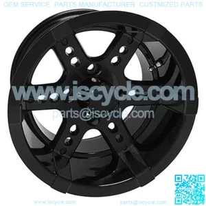 14" Golf Cart Wheel, RX262, Black w/ Center Cap, 14x7 ET-25