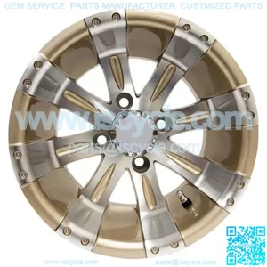 12" Golf Cart Wheel, Machined/Pearl Rim & Center Cap, 12x7 ET-25